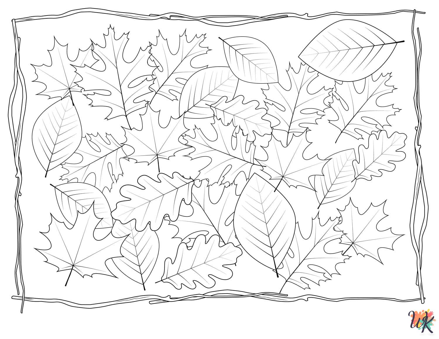 old-fashioned Fall Leaves coloring pages