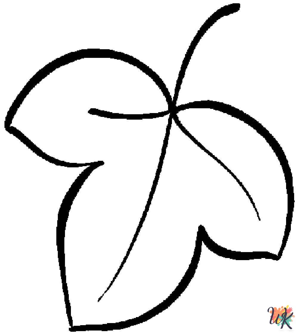 free full size printable Fall Leaves coloring pages for adults pdf 3