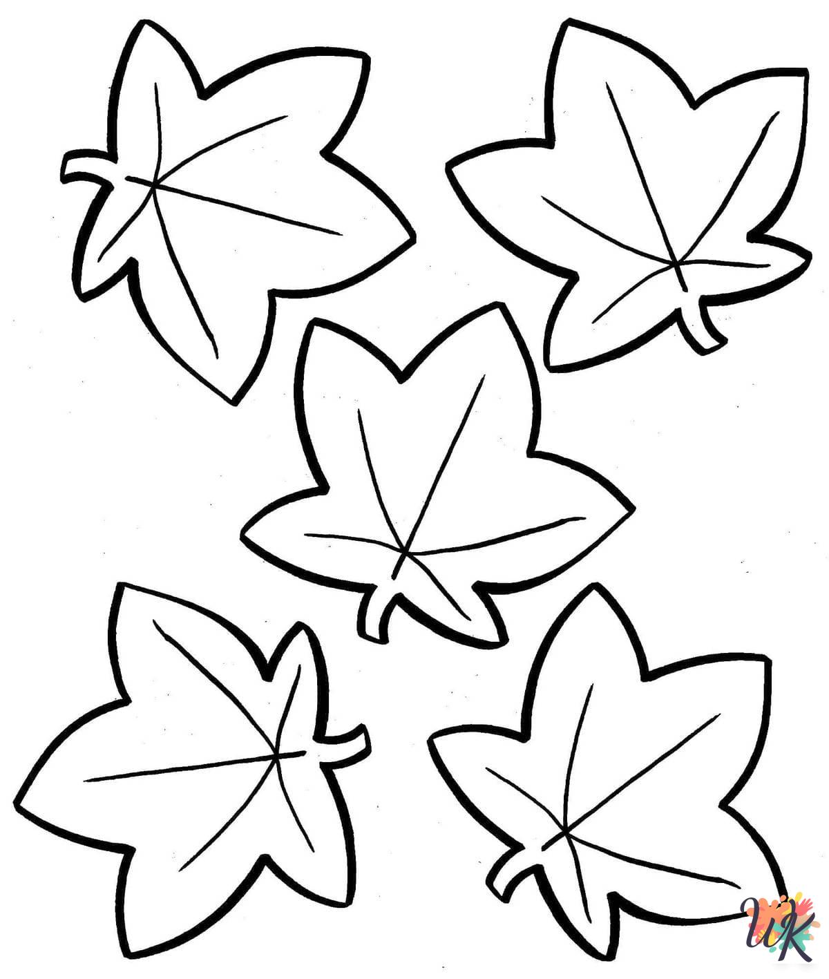 free Fall Leaves tree coloring pages