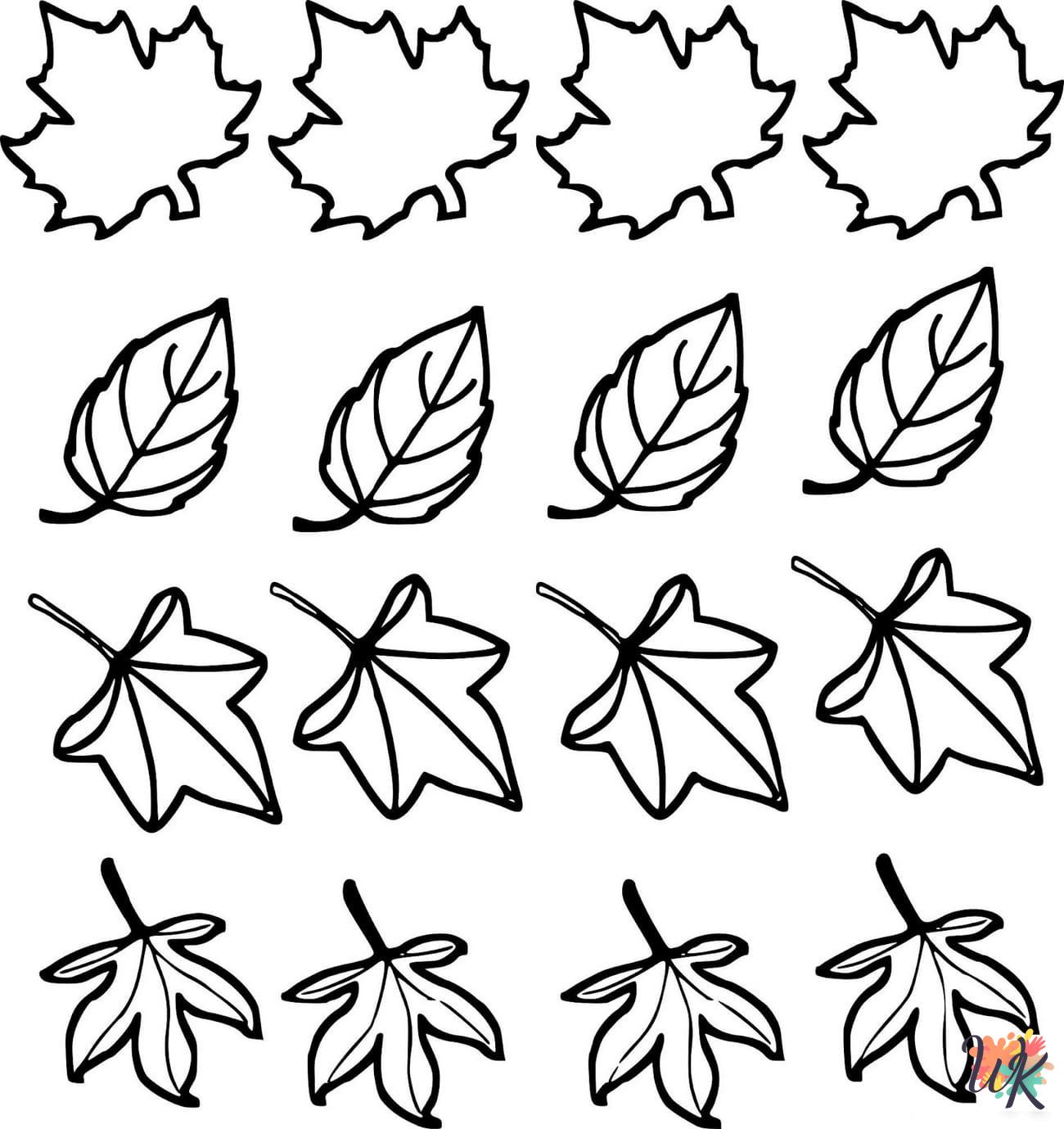 vintage Fall Leaves coloring pages
