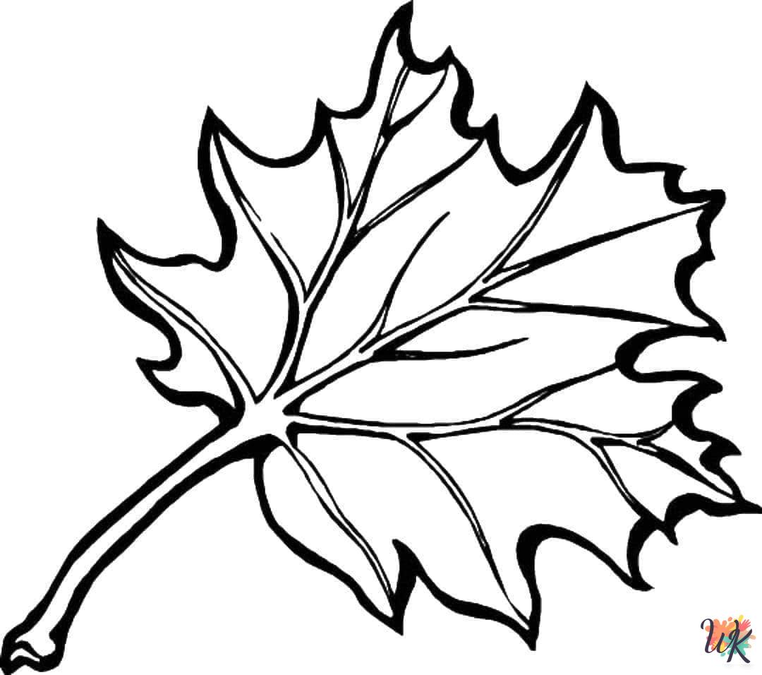 Fall Leaves coloring pages for preschoolers