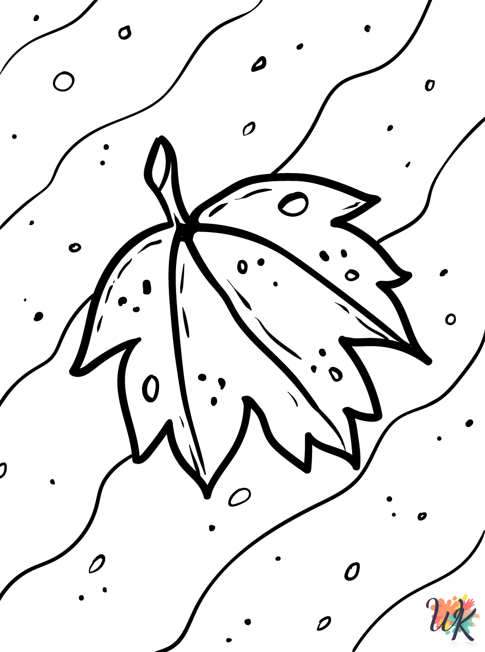 Fall Leaves coloring pages easy