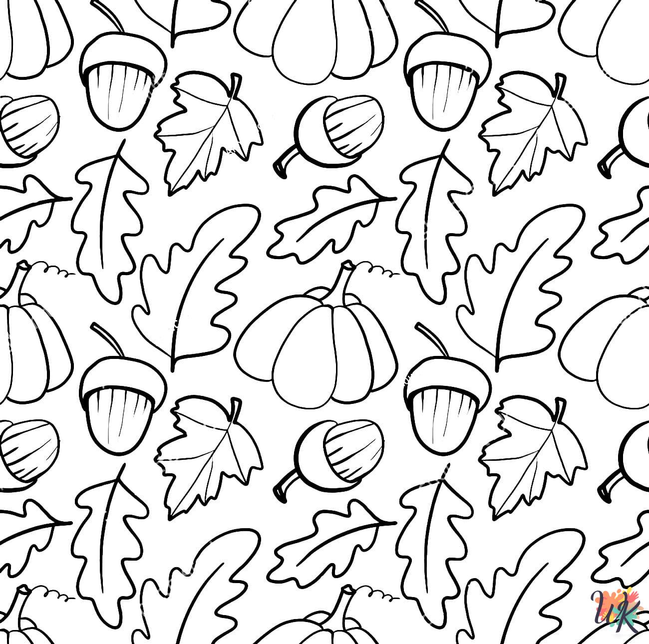 free Fall Leaves coloring pages pdf