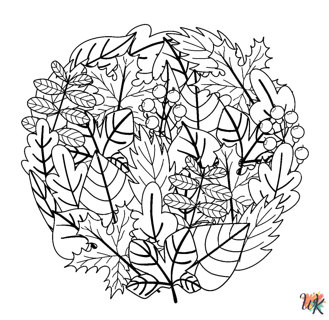 Fall Leaves coloring pages for adults