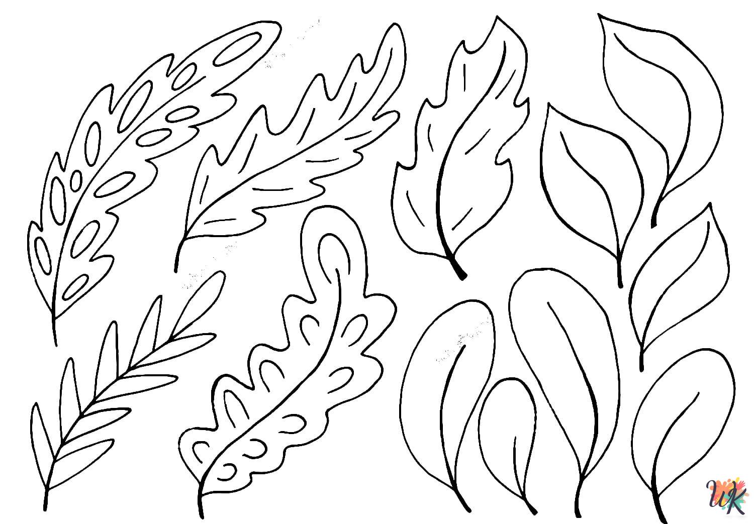 Fall Leaves coloring pages printable free