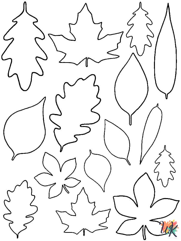 Fall Leaves coloring pages free printable