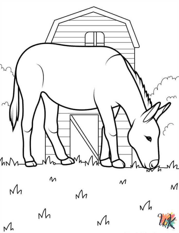 Farm Animal coloring pages easy