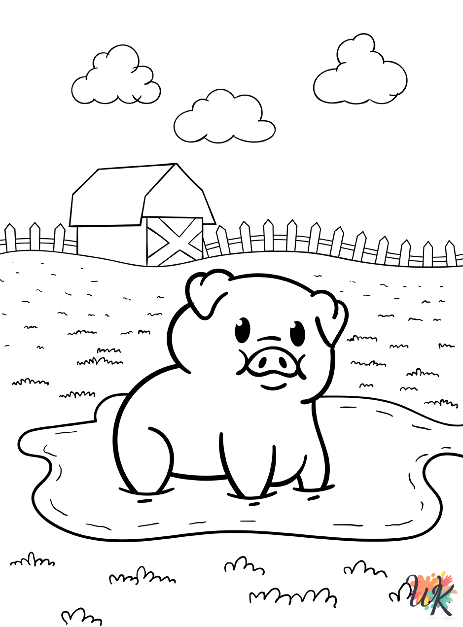 Farm Animal decorations coloring pages