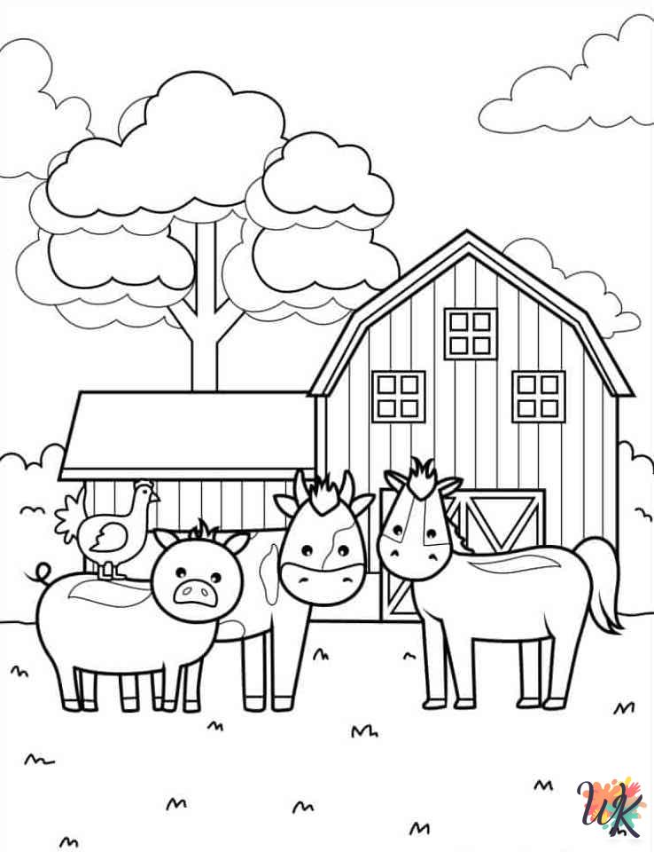 free printable Farm Animal coloring pages