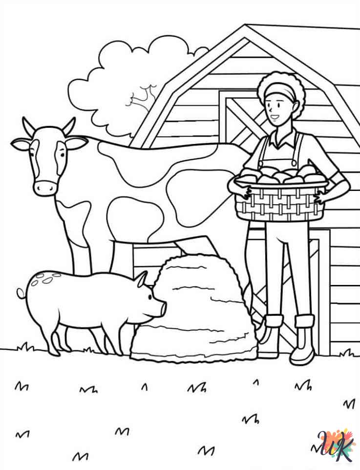 Farm Animal coloring book pages