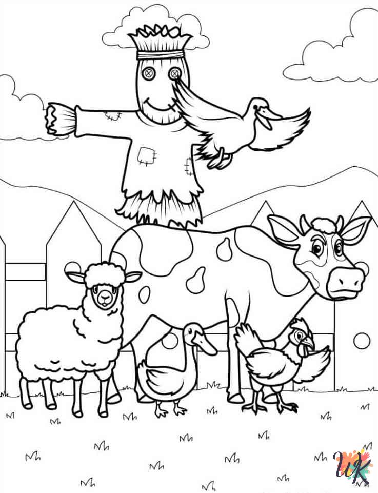 easy Farm Animal coloring pages