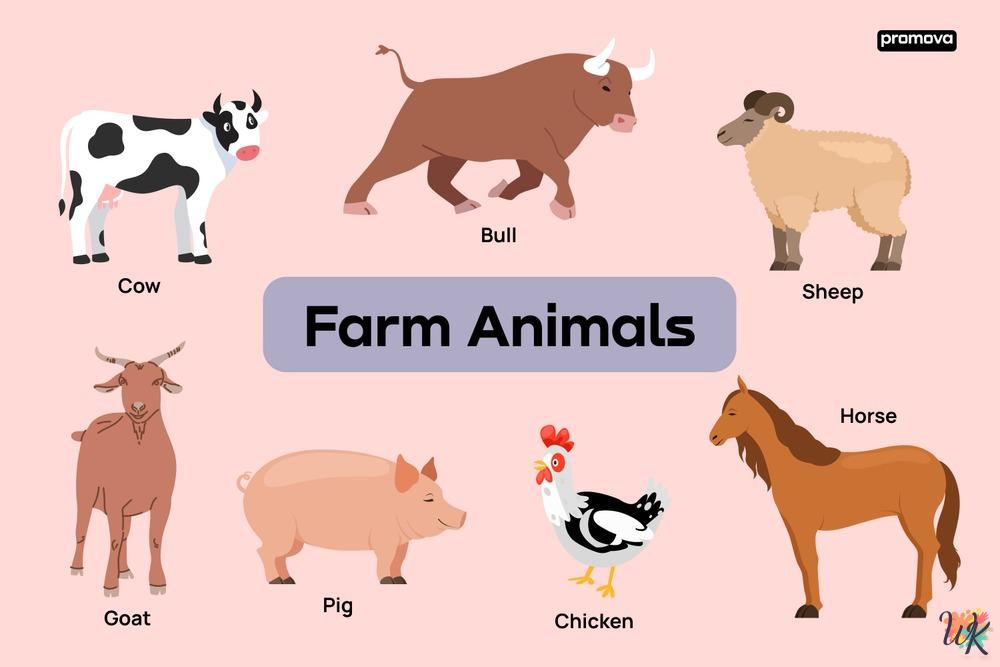 35 Farm Animal coloring pages