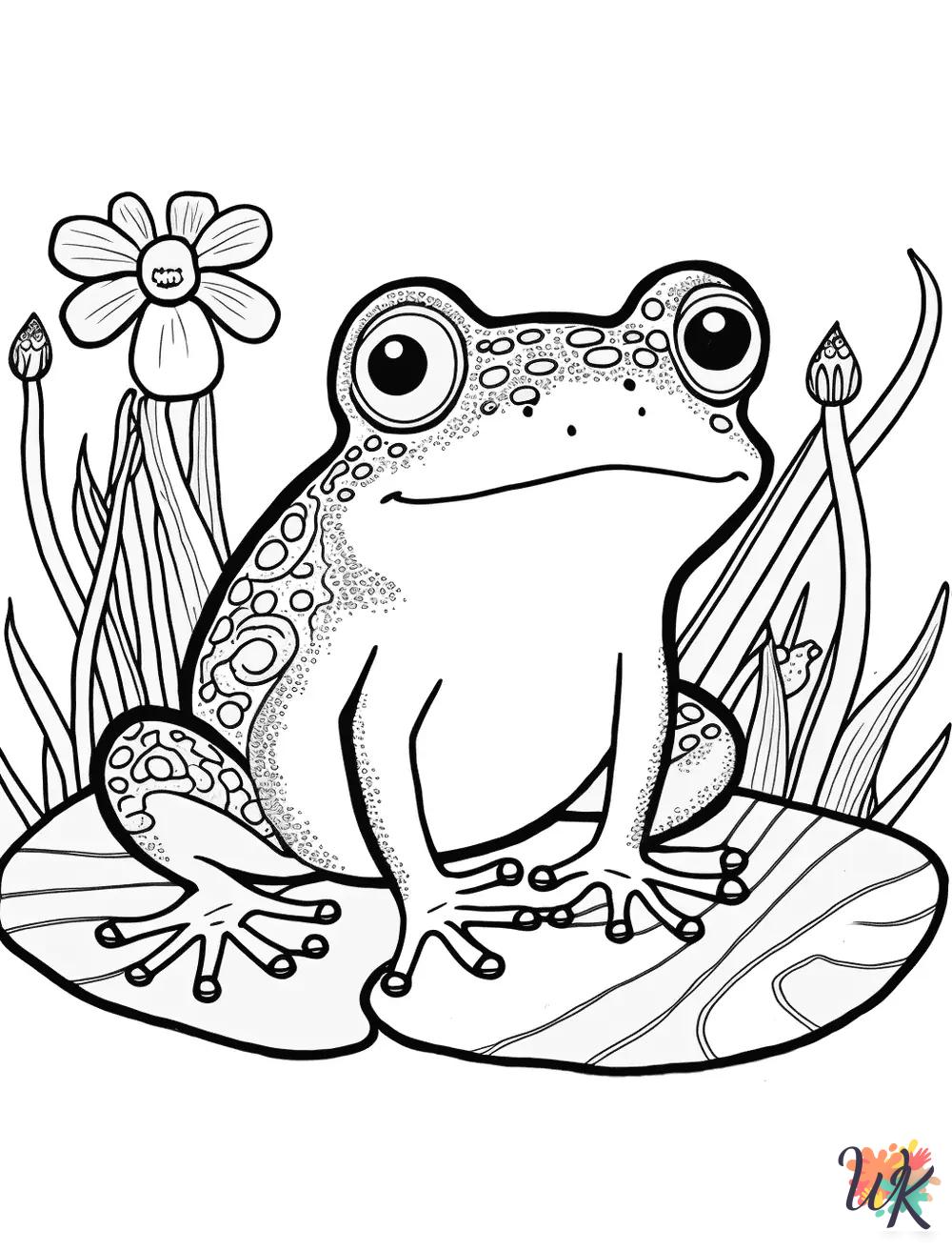 free full size printable Frog coloring pages for adults pdf