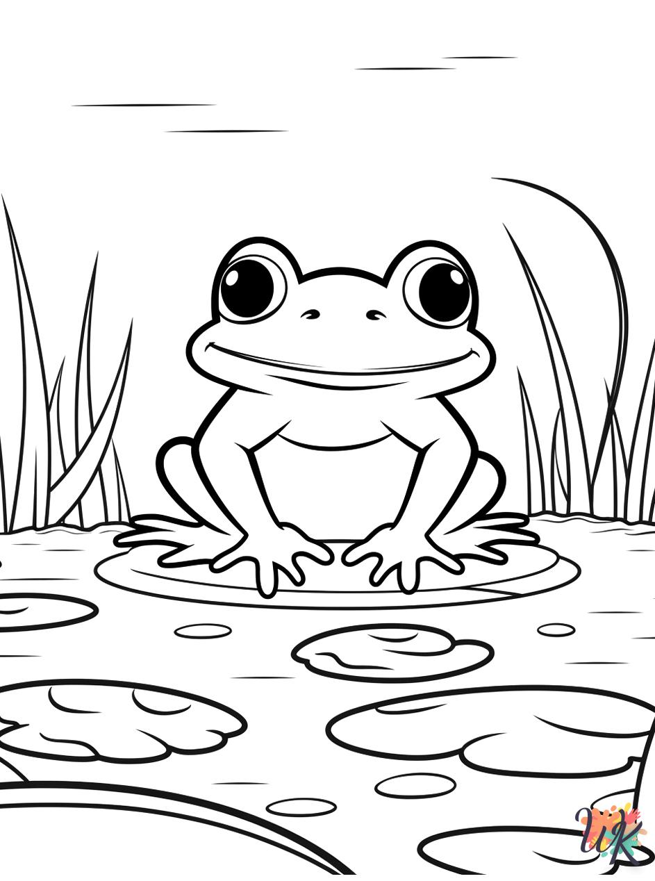 detailed Frog coloring pages for adults