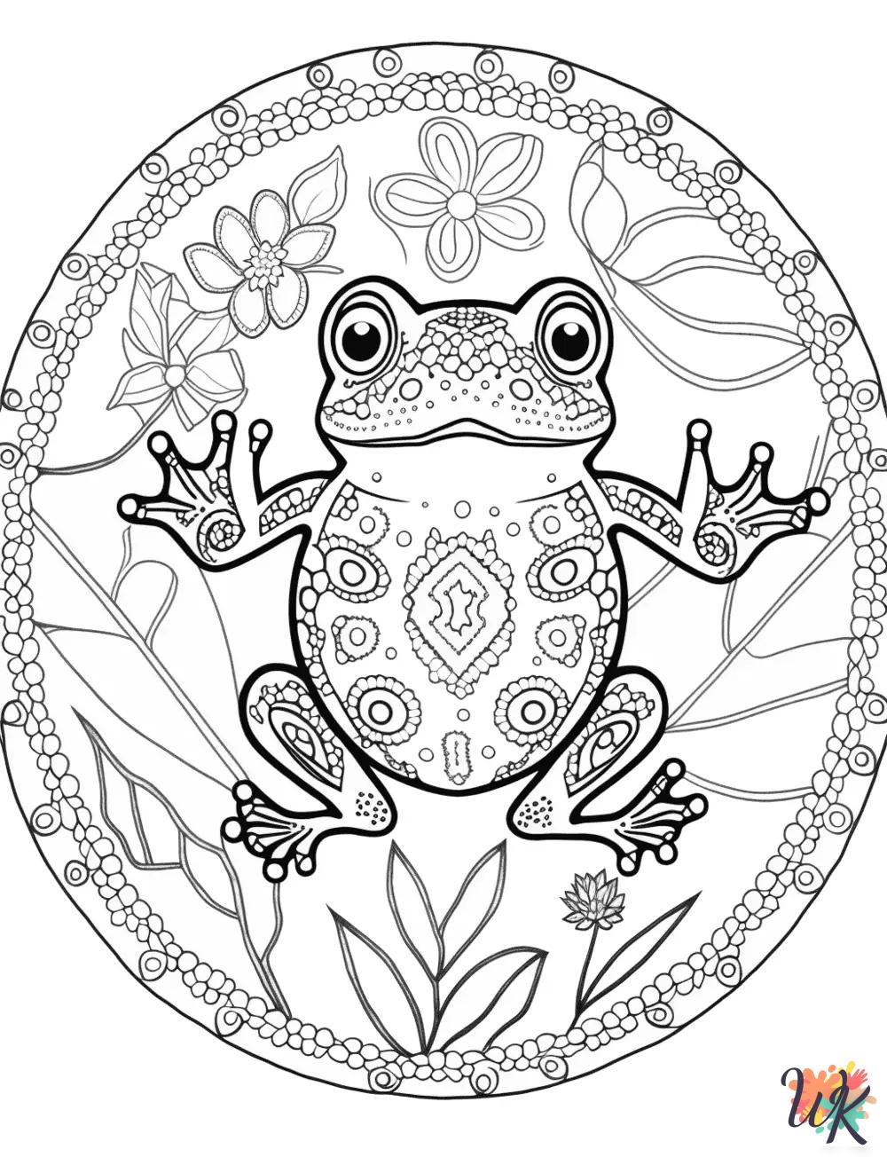 Frog coloring pages easy