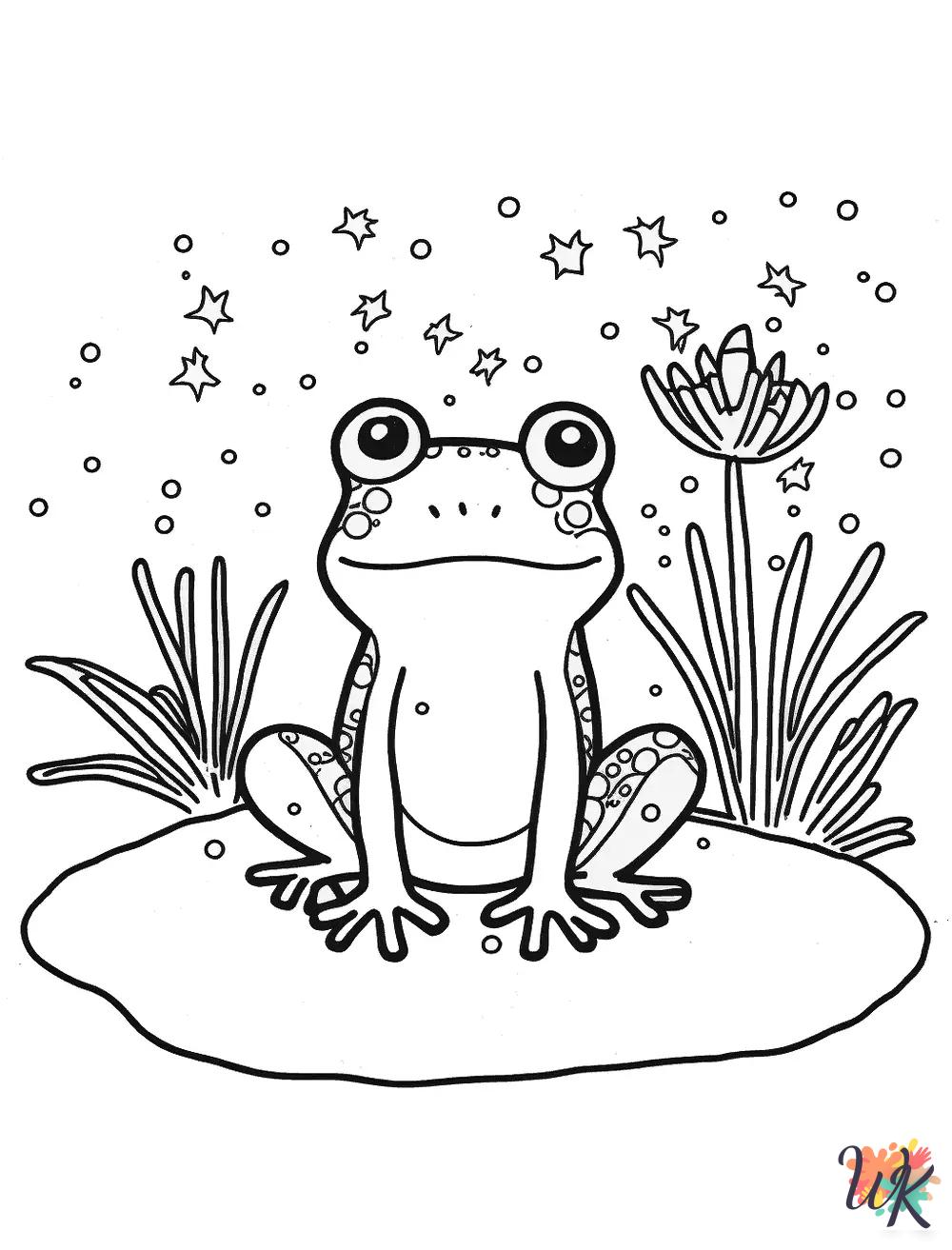 Frog coloring pages easy