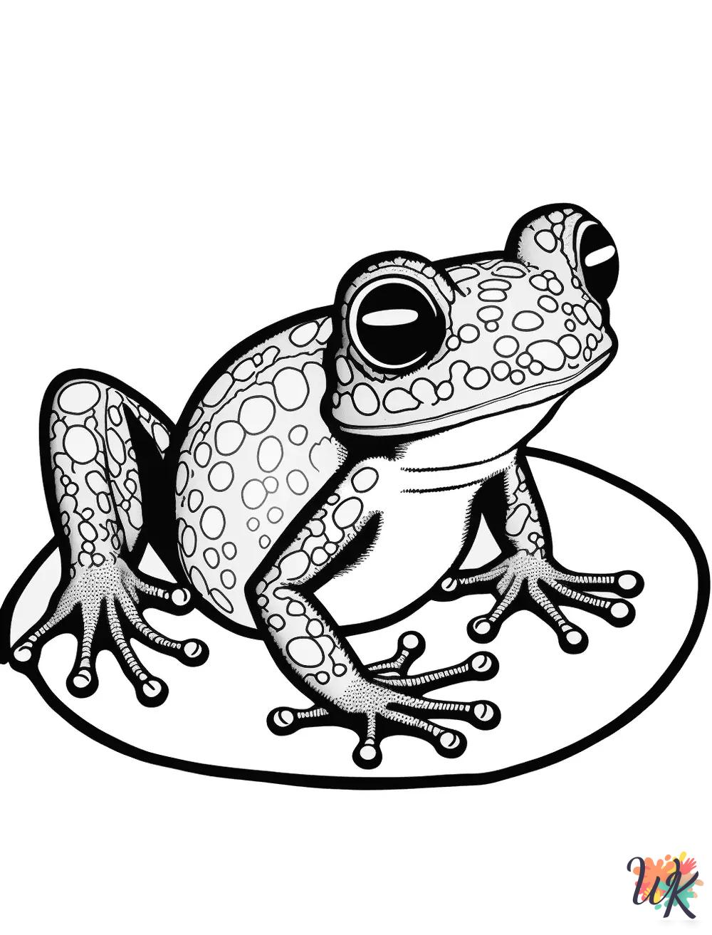 Frog coloring book pages