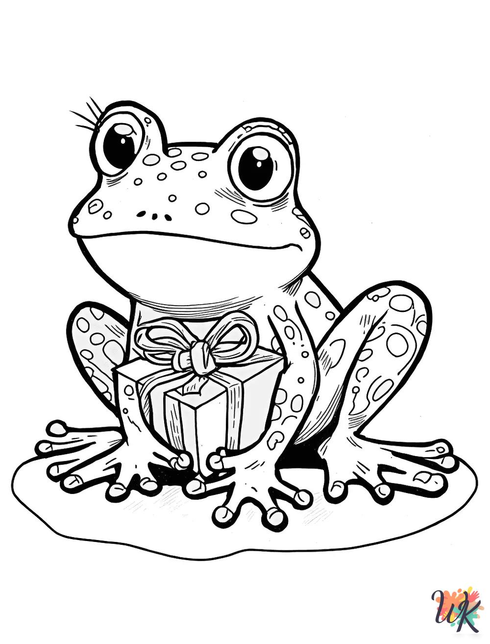 Frog coloring book pages