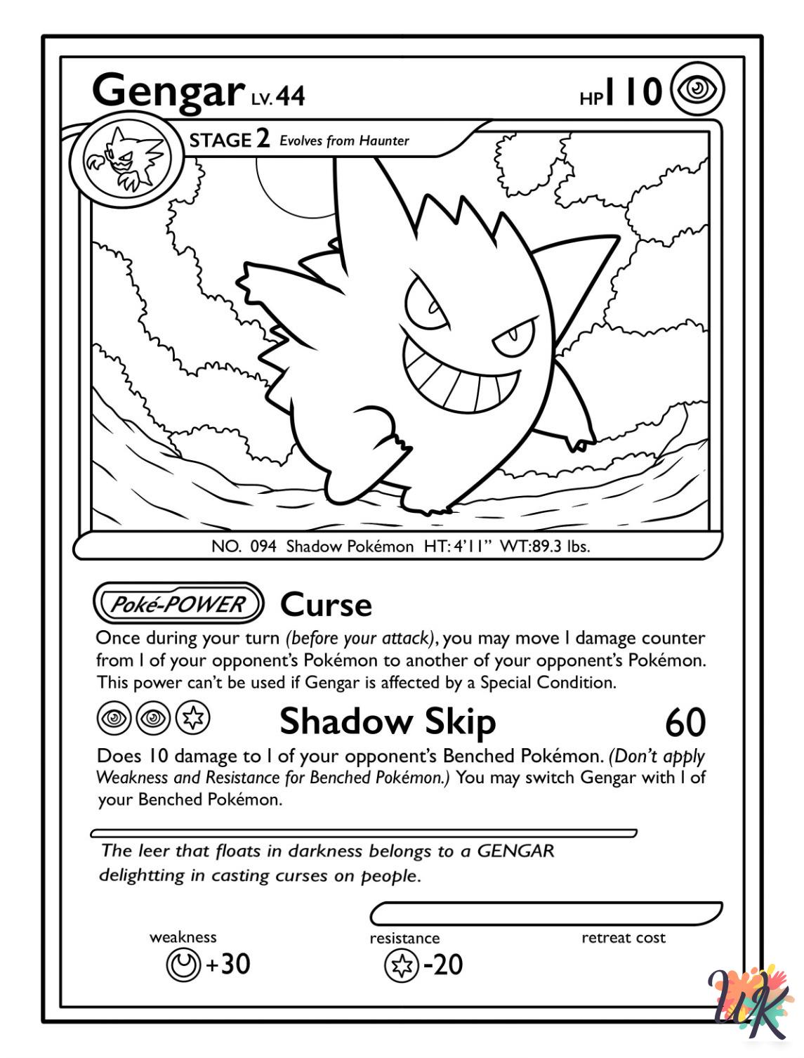 free coloring pages Gengar