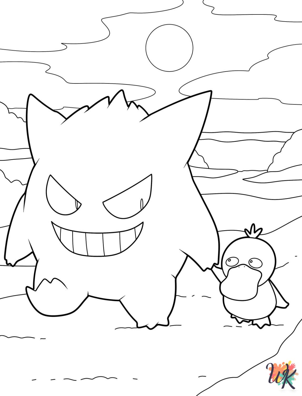 free full size printable Gengar coloring pages for adults pdf