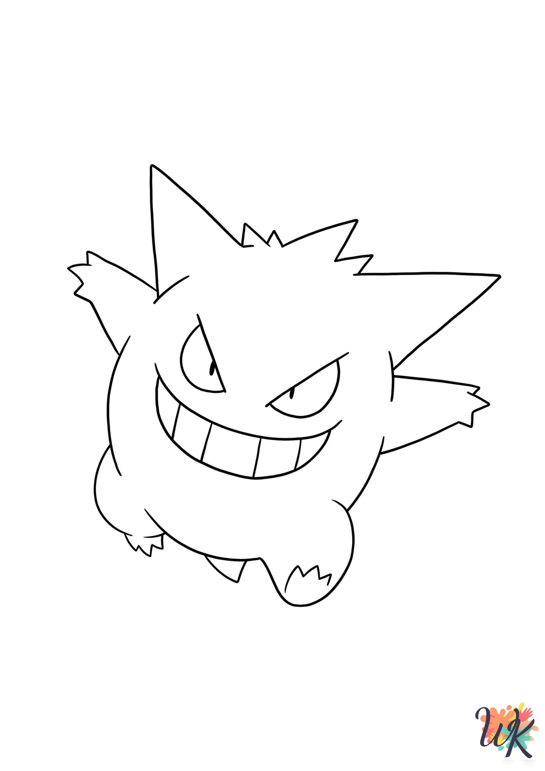 detailed Gengar coloring pages