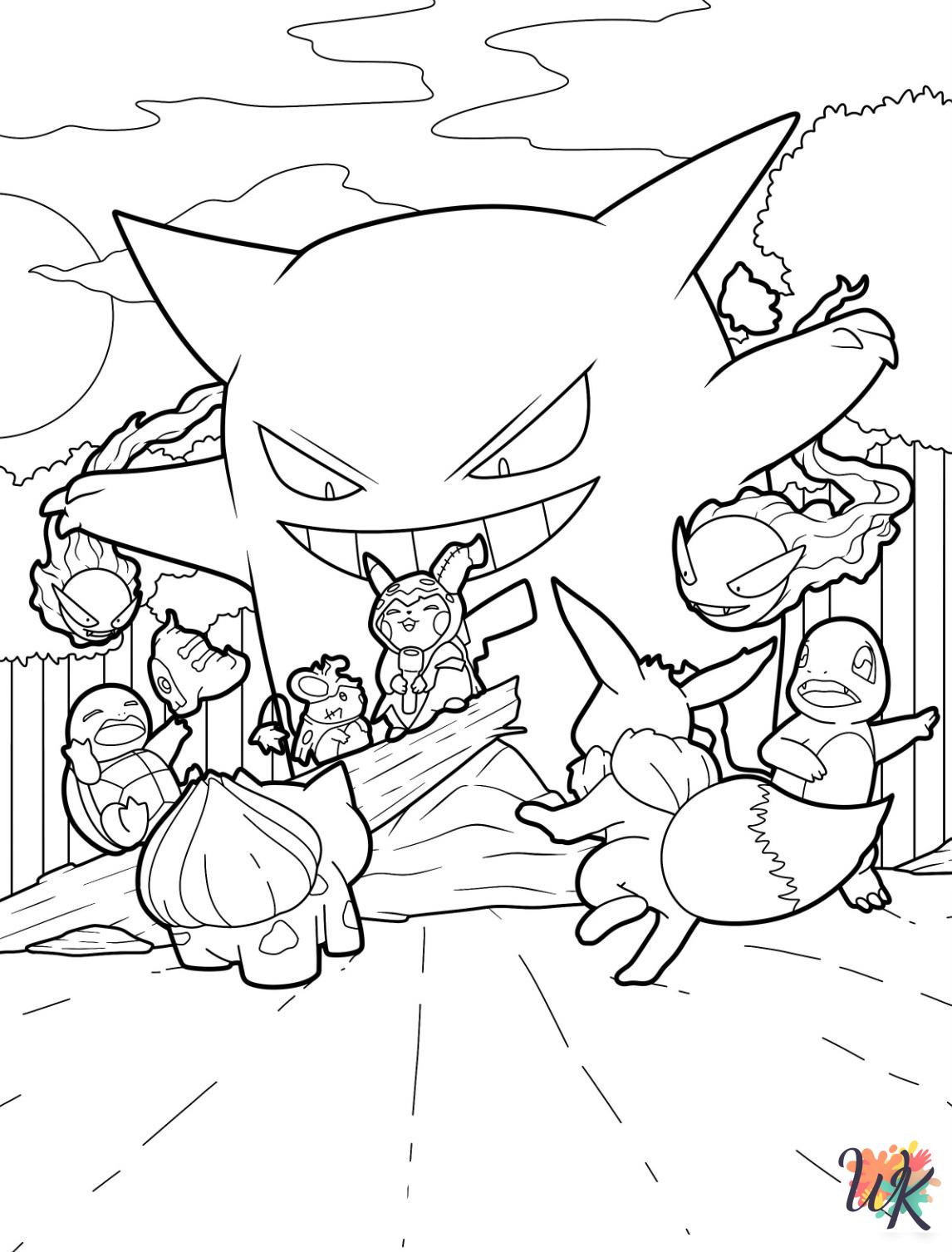 Gengar coloring pages to print 1