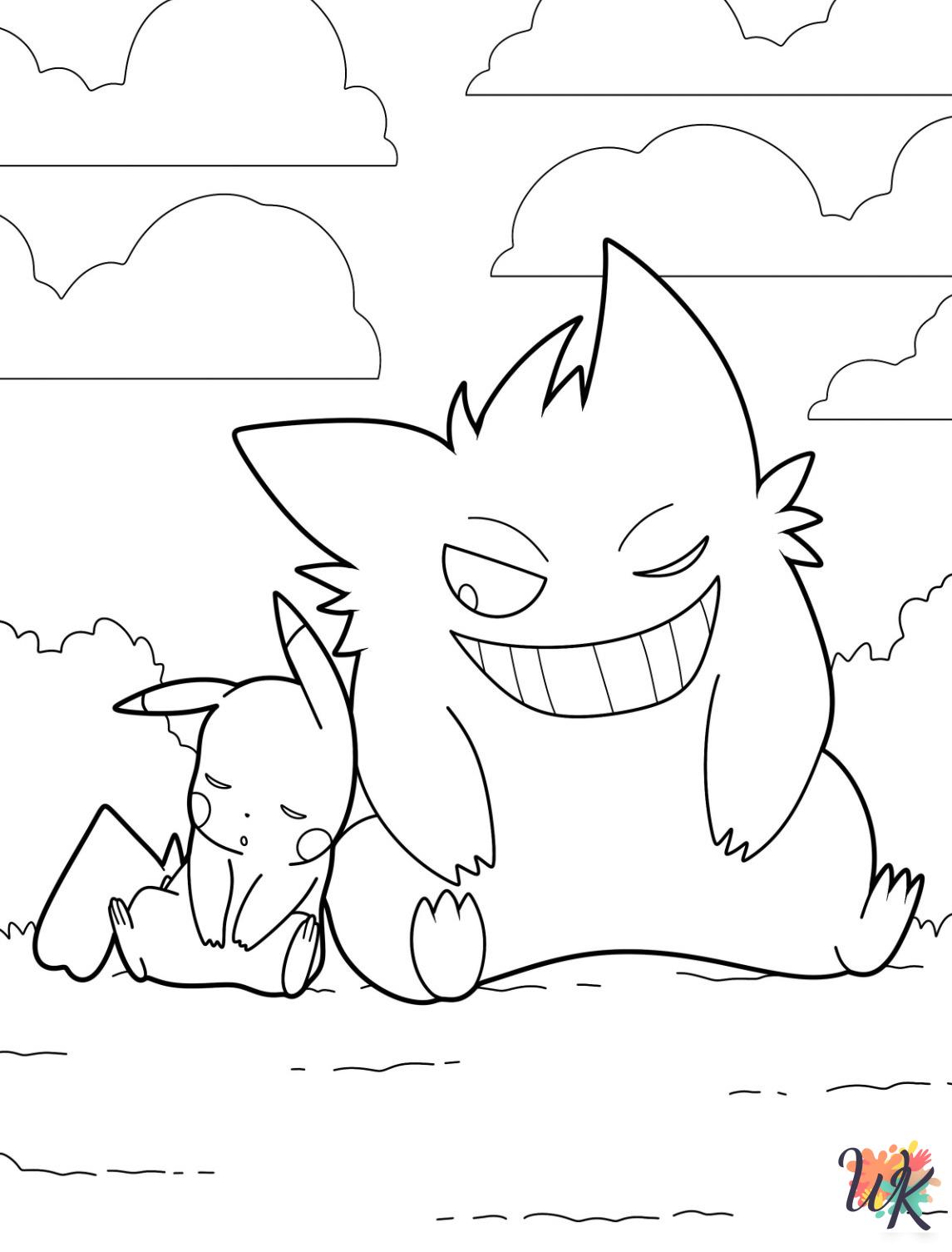 detailed Gengar coloring pages