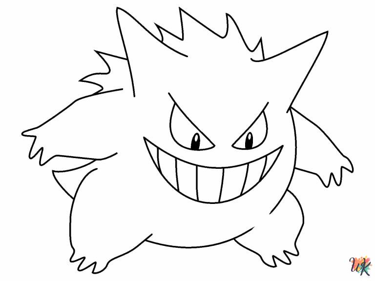 Gengar cards coloring pages