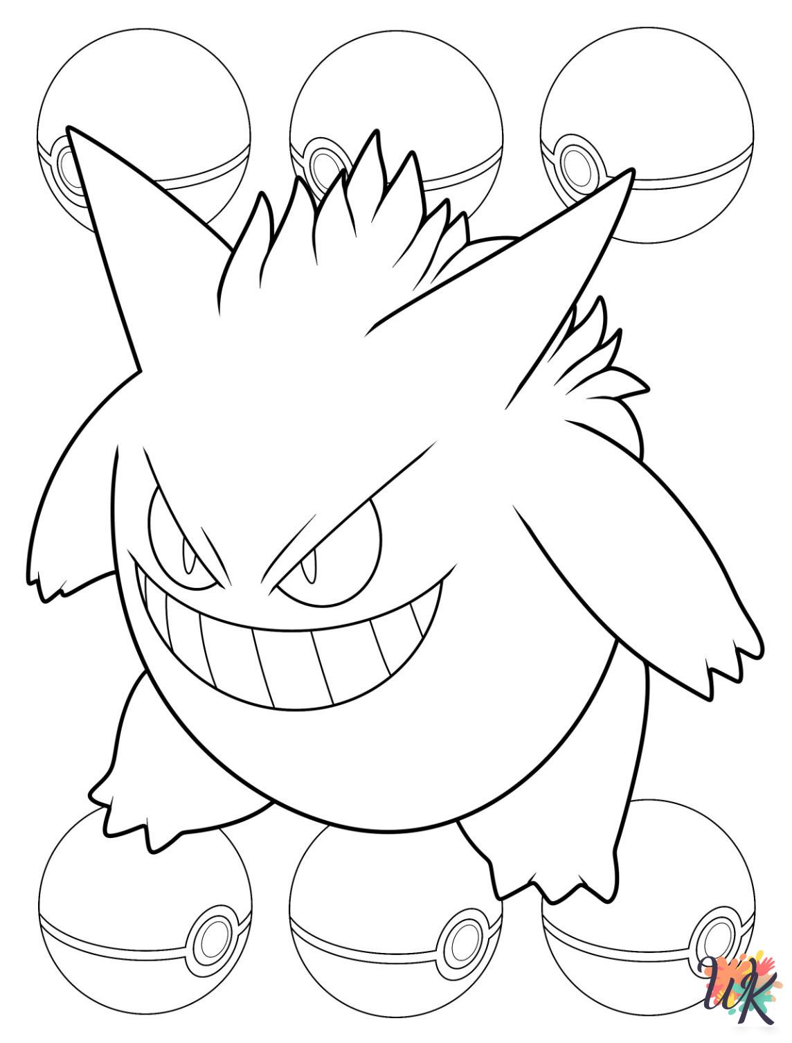 free Gengar tree coloring pages