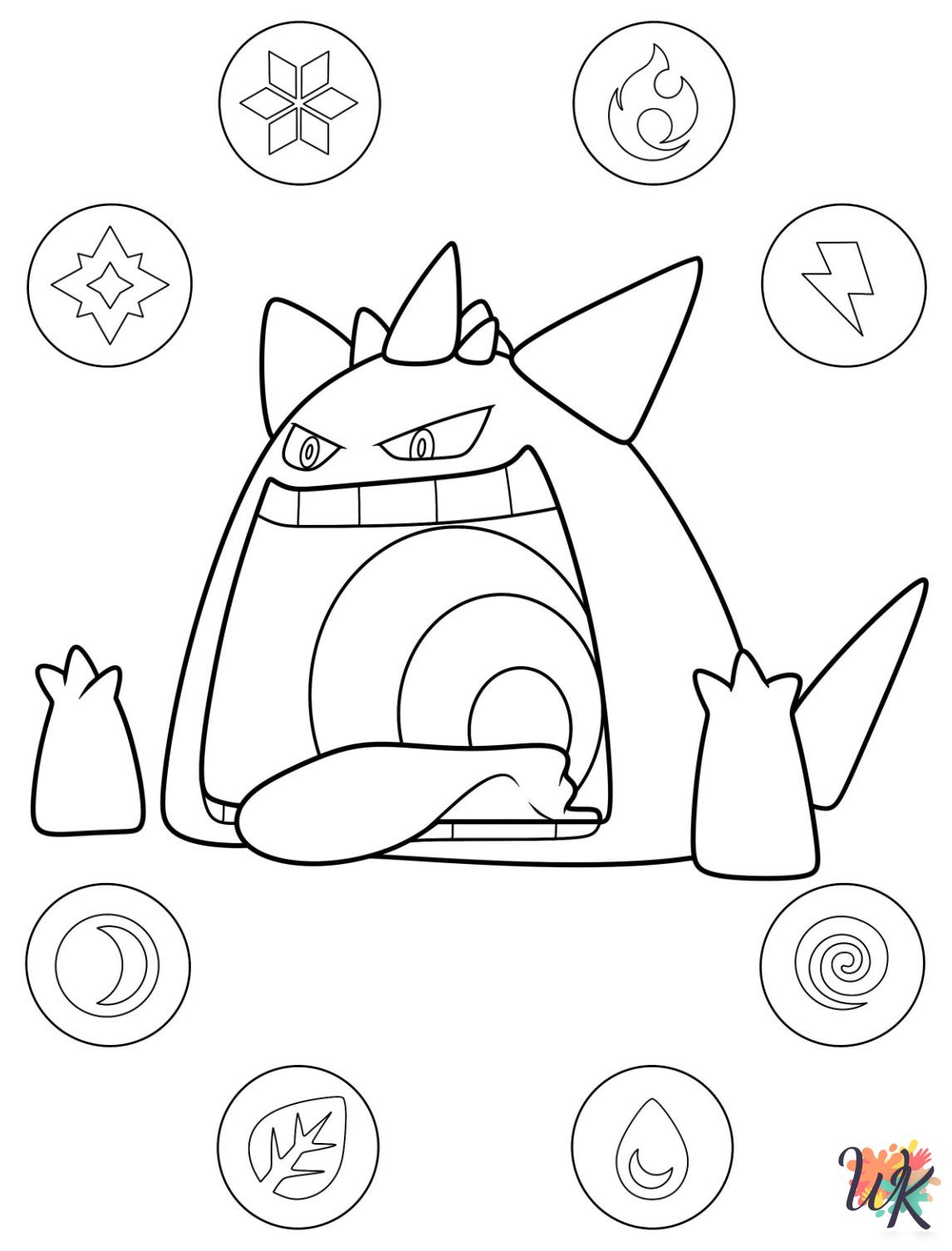 grinch cute Gengar coloring pages