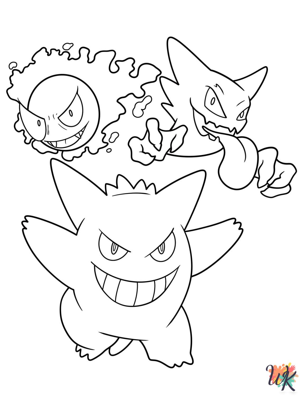 free full size printable Gengar coloring pages for adults pdf
