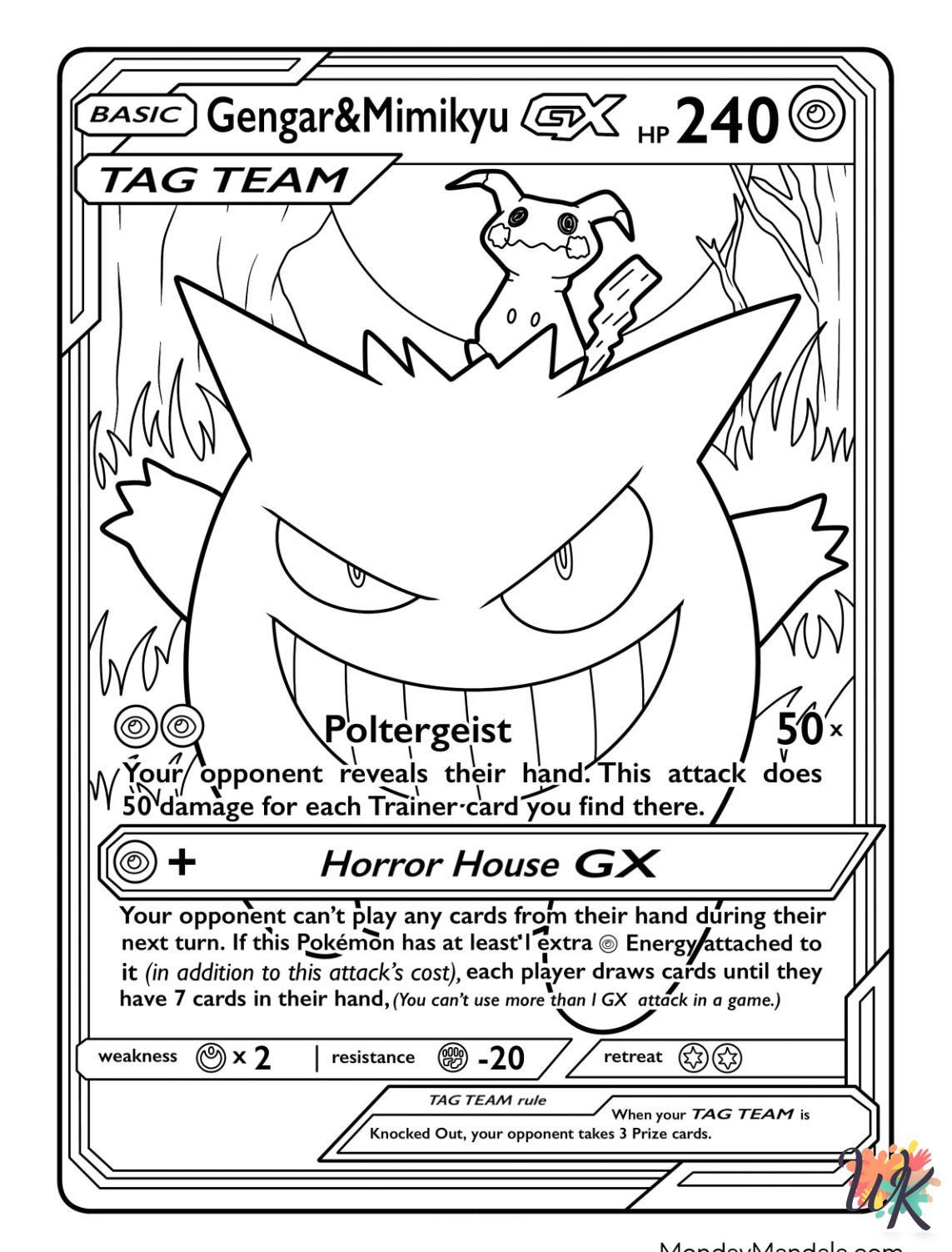 Gengar coloring pages to print