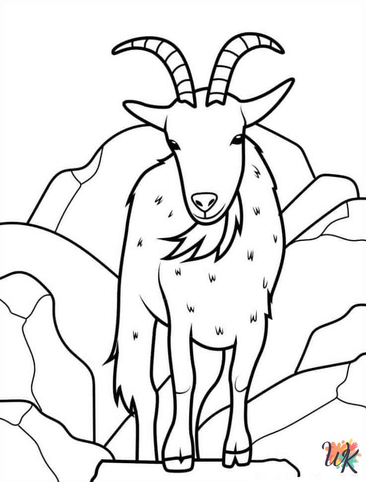 Goats coloring pages easy