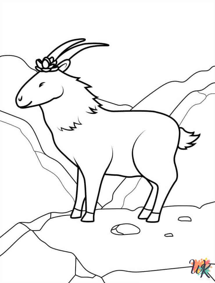 Goats coloring book pages