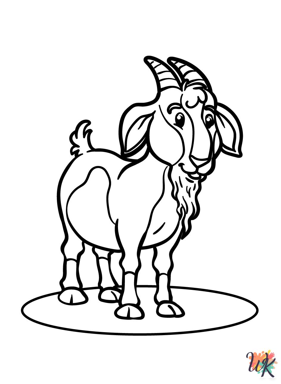 free Goats printable coloring pages