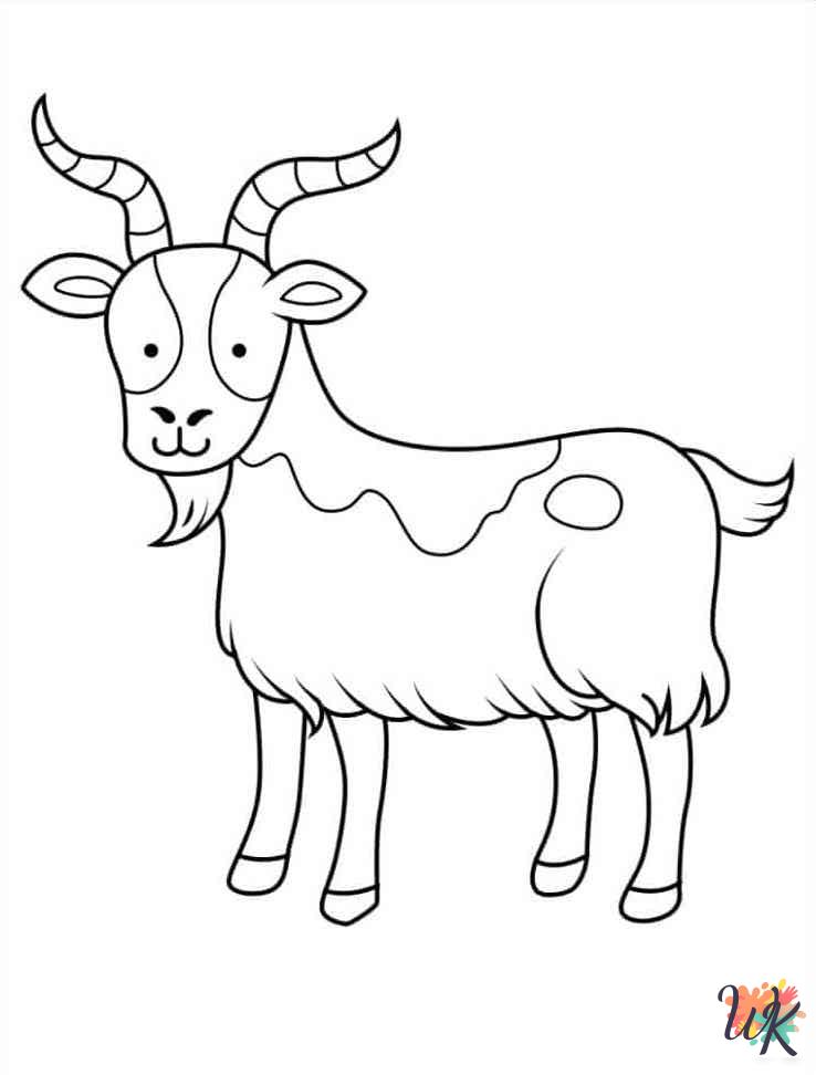 Goats coloring pages for adults pdf
