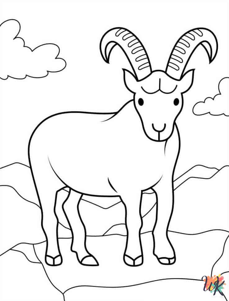 free printable Goats coloring pages for adults