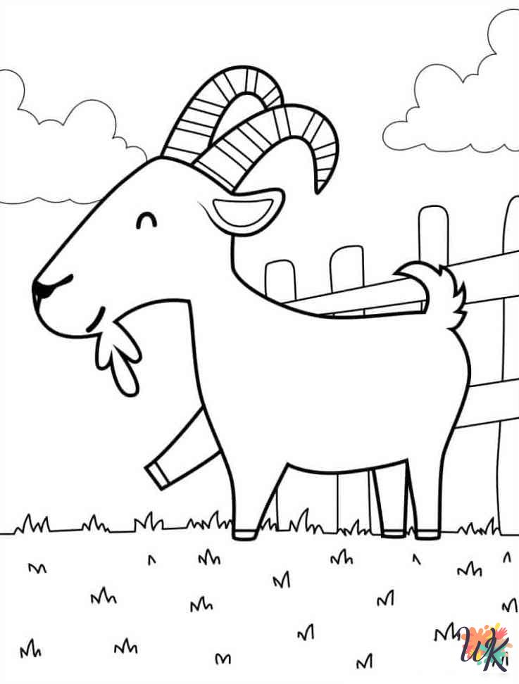 Goats cards coloring pages