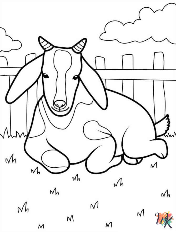 Goats decorations coloring pages 1