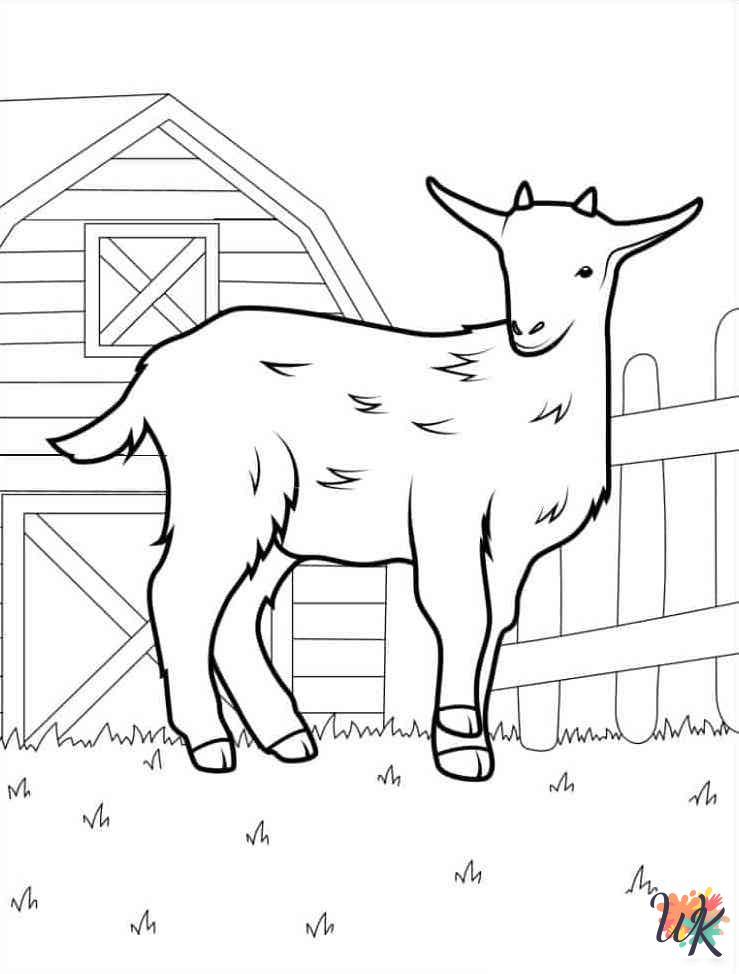 free Goats printable coloring pages
