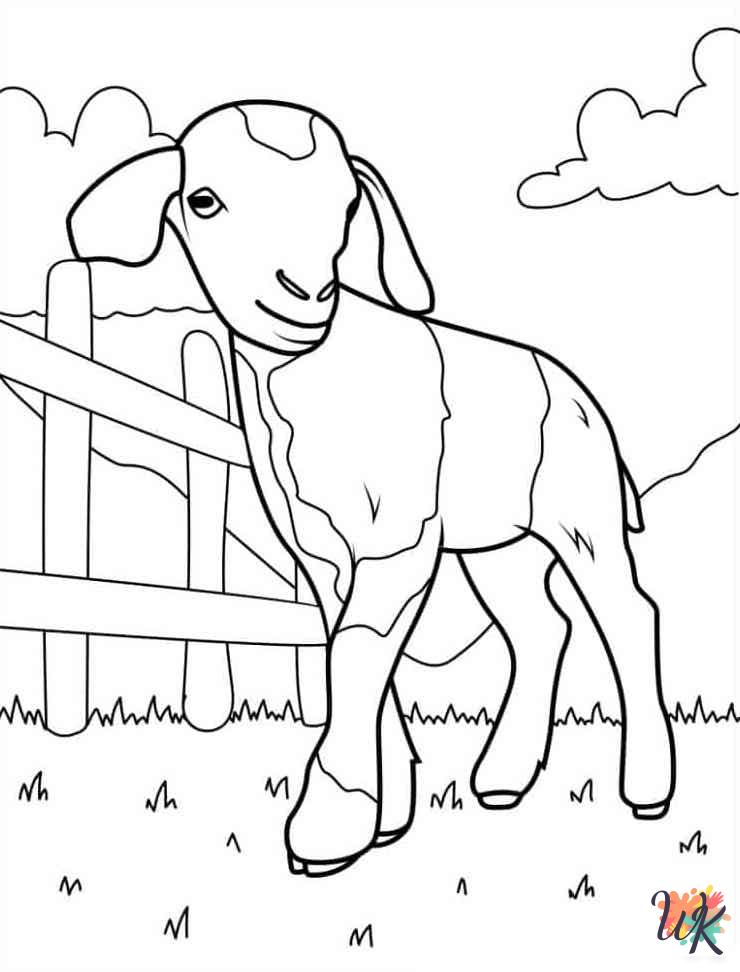 Goats coloring pages for adults easy