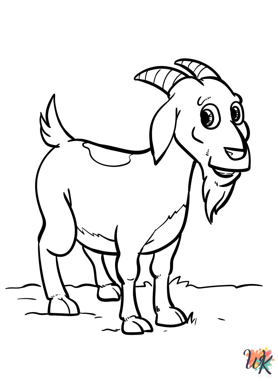 Goats themed coloring pages