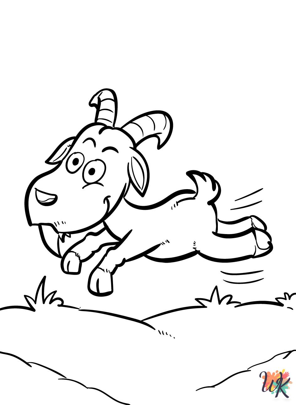 coloring pages for kids Goats