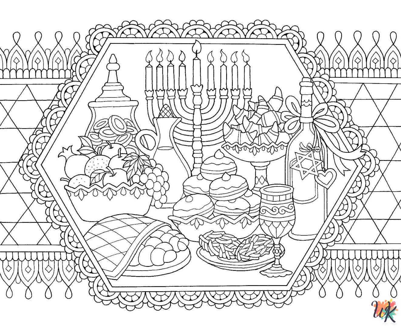 adult coloring pages Hanukkah