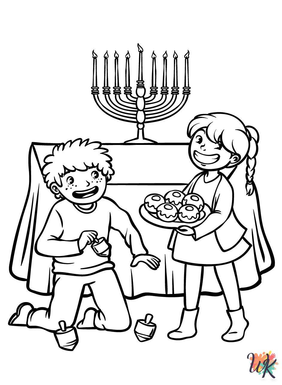 free Hanukkah coloring pages for adults