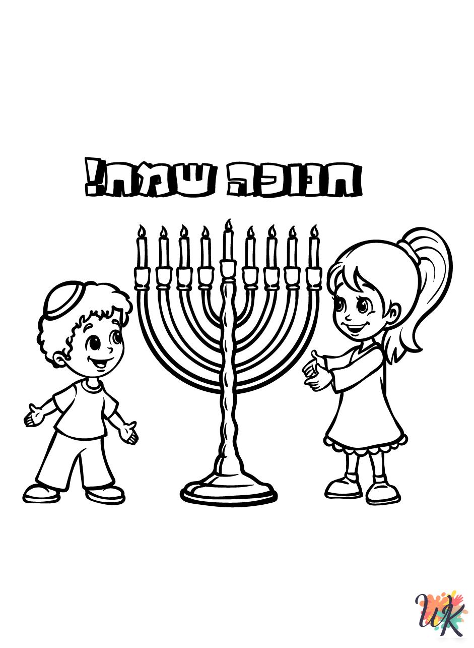 Hanukkah cards coloring pages
