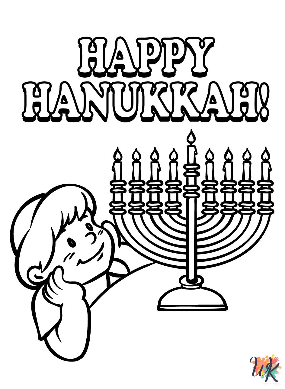 vintage Hanukkah coloring pages