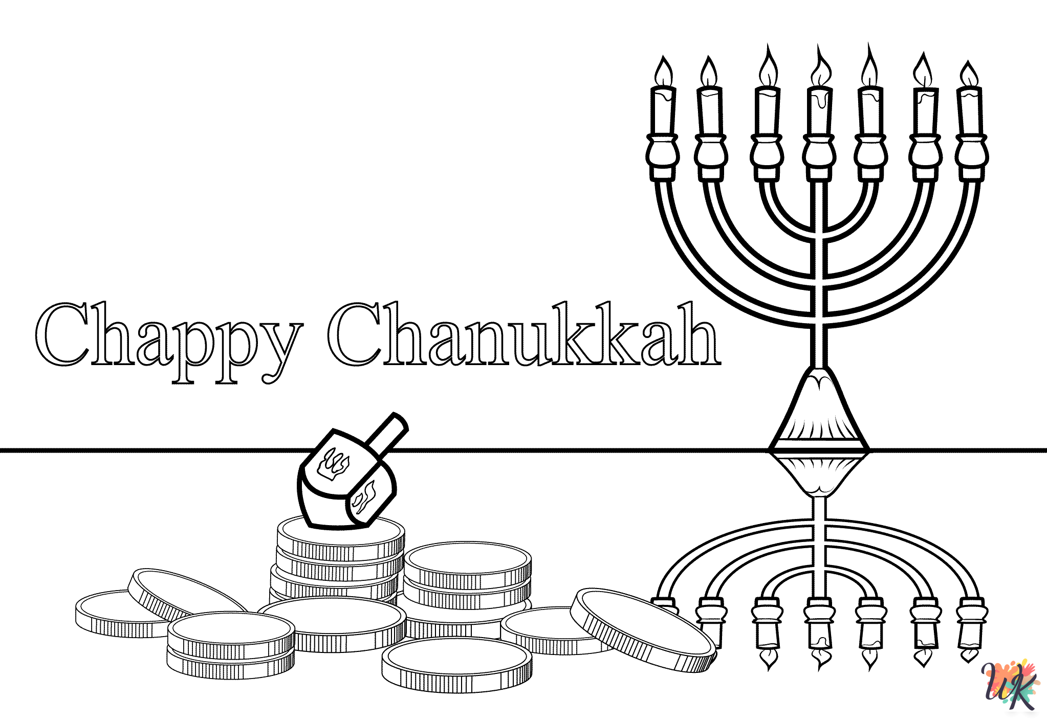 free printable coloring pages Hanukkah