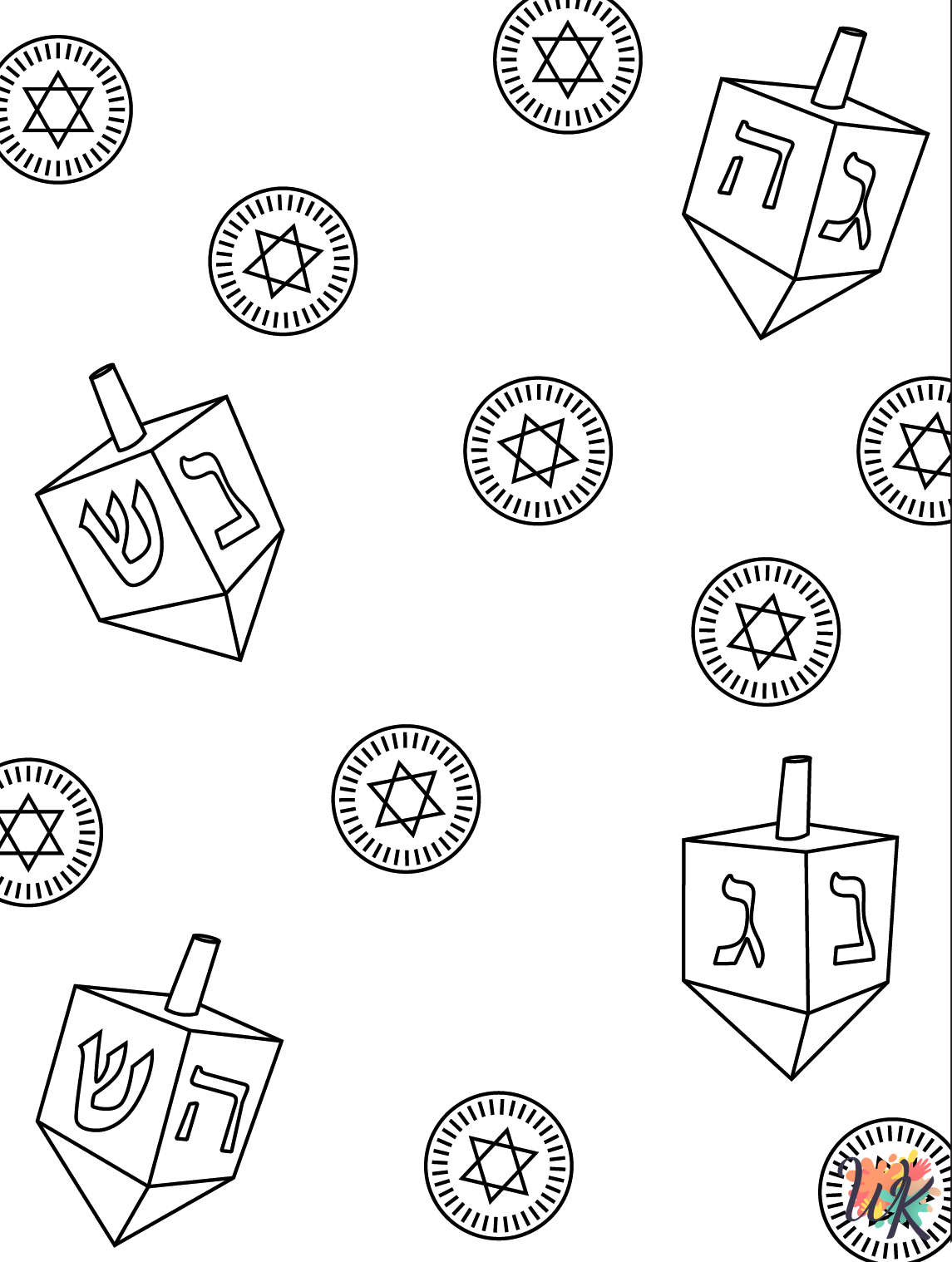free printable Hanukkah coloring pages for adults
