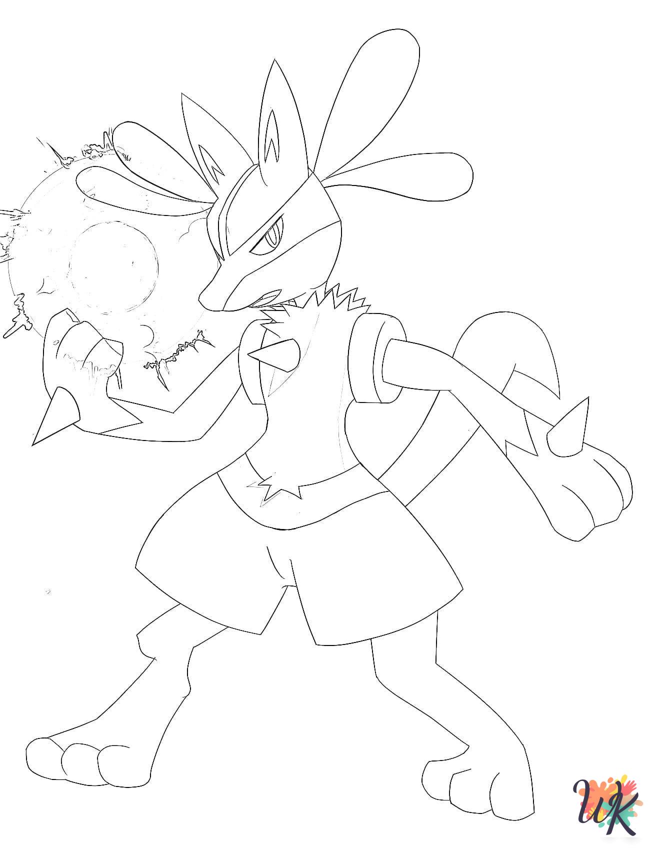 free printable Lucario coloring pages for adults